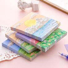 80 piezas pintura al óleo paisaje temático Notas adhesivas , estilo interior , sal serie , simple con exquisito , estilo japones , dulce , adecuado para suministro escolar con oficina Papelería - Multicolor - Ver 3