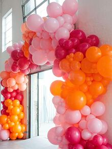 154 piezas/paquete mate naranja Set globo , varios tallas globos para de fiesta de cumpleaños , boda fiesta ambiente Decoración - Naranja - Ver 6