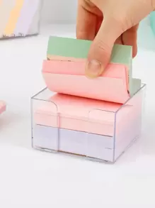 1 Miếng Đơn giản Trong suốt Bàn Bản ghi nhớ Hộp trữ , Phong cách ins Acrylic Nhựa Văn phòng phẩm Thùng đựng hàng , Không thấm nước Hộp đựng để bàn Đối với Sinh viên - Trong sáng - Xem 1