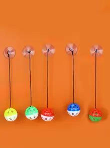 Màu sắc tùy ý Đồ chơi mèo , 1 Miếng Cốc hút Chuông Đàn hồi Trái bóng , Tương Tác Nhựa Chuông Đồ chơi âm thanh Trái bóng Đối với Mèo - Nhiều màu - Xem 1