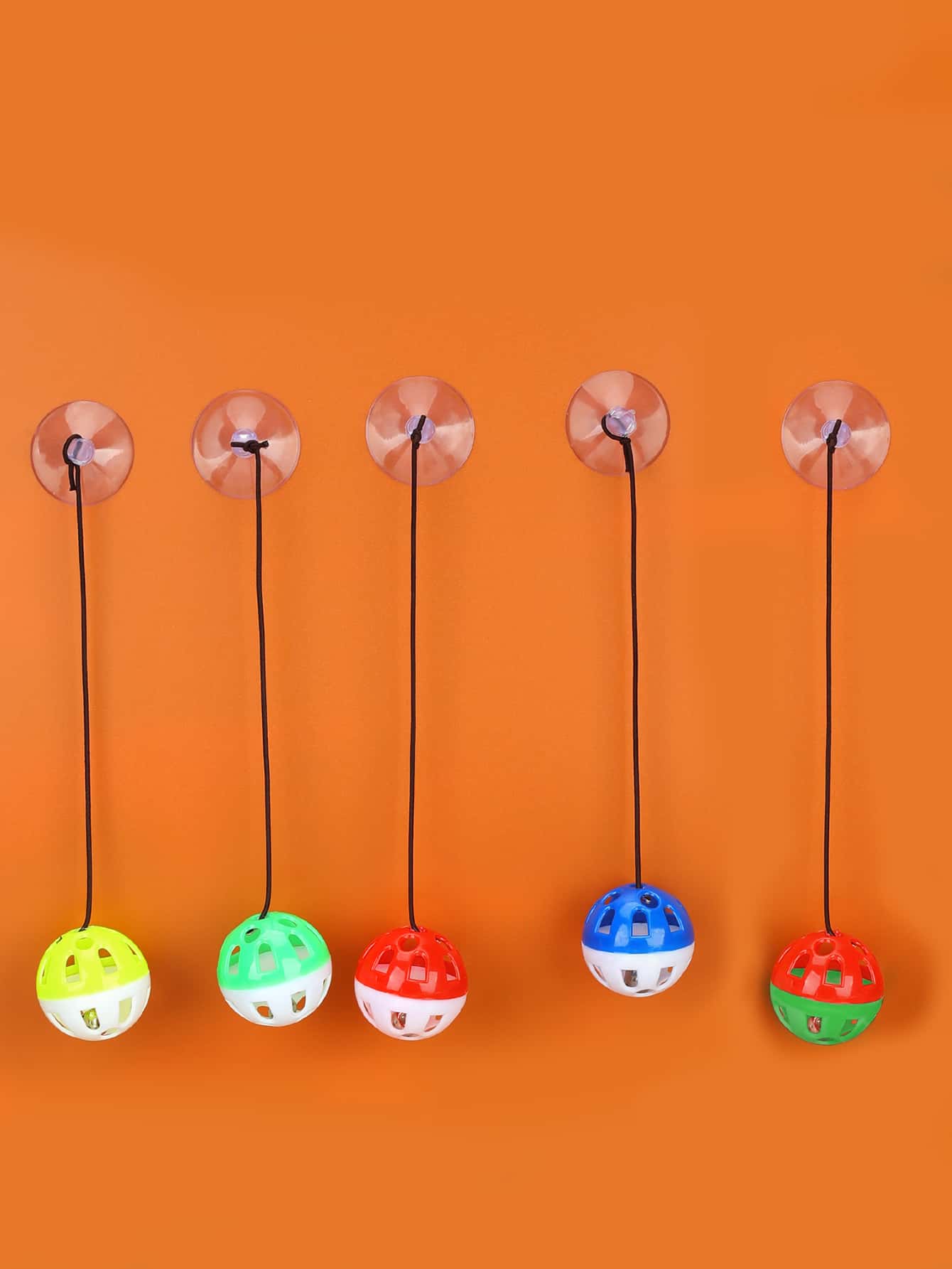 Màu sắc tùy ý Đồ chơi mèo , 1 Miếng Cốc hút Chuông Đàn hồi Trái bóng , Tương Tác Nhựa Chuông Đồ chơi âm thanh Trái bóng Đối với Mèo - Nhiều màu - Xem 1