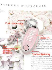 con diseño de oso Funda de llave de coche & Llavero compatible con Nissan