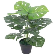 Artificial Plants for Home Decor,Indoor Faux Plant,Fake Plant for Office Modern Decoration Housewarming Gift,Artificial Monstera Plant with Pot 17.7" Green - 綠色 - 查看 1