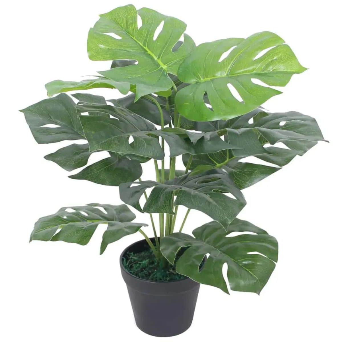 Artificial Plants for Home Decor,Indoor Faux Plant,Fake Plant for Office Modern Decoration Housewarming Gift,Artificial Monstera Plant with Pot 17.7" Green - 綠色 - 查看 1