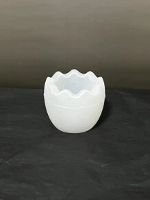 DIY蛋形香薰蠟燭矽膠模具適用於禮品裝飾用品,石膏和膠水存儲容器模具 - 白色 - 查看 3