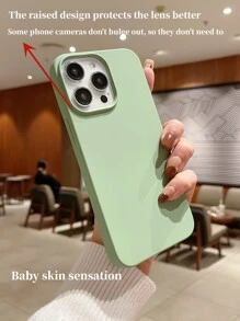 Apple Solid Phone Case Compatible With IPhone 15/15Pro/15Plus/15Promax Waterproof Shockproof Anti-Fall Scratch Resistant - Green - View 4