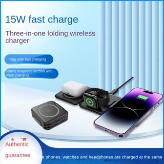 1pc 3 In 1 Magnetic Wireless Charger
