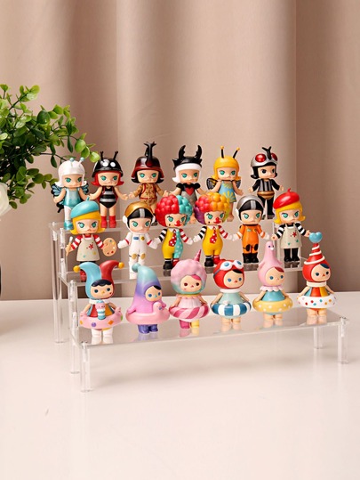 1pc Acrylic Tiered Figure Display Stand, Blind Box Organizer, Collection Box, Storage Rack, Ladder Shelf For Toys And Collectibles