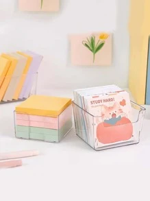 1 Miếng Đơn giản Trong suốt Bàn Bản ghi nhớ Hộp trữ , Phong cách ins Acrylic Nhựa Văn phòng phẩm Thùng đựng hàng , Không thấm nước Hộp đựng để bàn Đối với Sinh viên - Trong sáng - Xem 2