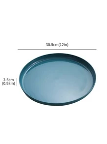 1入組簡約風圓形托盤水果甜品託盤適用於家庭使用 - 米色 - 查看 3