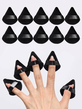 10pcs Triangle Shaped Velvet Powder Puff, Specifically Designed For Contouring, Eye, And Corners Application, Blender Container For Foundation Mixing,Makeup,Cheap,Room Decor,Vanity,Travel,Bedroom,Makeup Accessories,Puff,Makeup Blender,Powder Puff,Makeup Sponge,Cheap,Stocking Stuffers,Makeup,Makeup Tools,Cheap Stuff,Gifts,Gifts For Women,Christmas Gifts