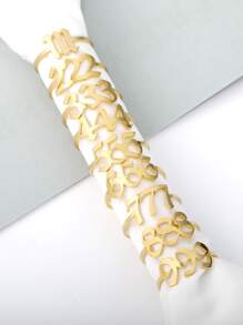 1pc Stainless Steel Ring With Number 111-999 - Gold - View 1