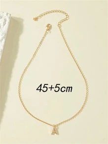 1pc Simple 26 English alphabet Pendant Necklace Graduation Season Gift - Yellow Gold - View 4