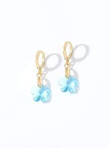 1 đôi Đúng mốt Ngọc Dangle Hoa tai - Vàng - Xem 4