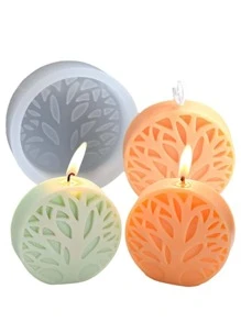 1 件生命之树蜡烛硅胶模具适用于蜡烛树脂柱香薰石膏蜡烛香皂花标本储存环氧树脂模具