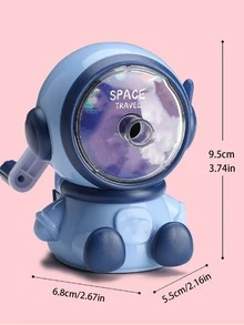 1pc Pencil Sharpener For Students And Children, Hand Crank - Royal Blue - View 8