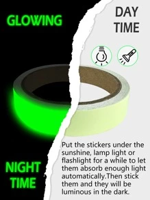 1 Cuộn Băng Keo Phát Sáng Trong Bóng Tối, Băng Keo Tự Dính Màu Xanh Lá Cây Trang Trí Nhà Cửa - màu xanh lá - Xem 4