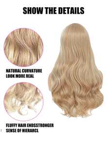 Lace Front Long Curly Synthetic Wig - Multicolor - View 6
