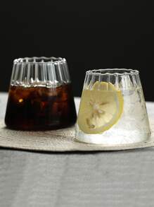 1 件，不对称形状饮水杯，波浪形透明玻璃水杯，冰咖啡杯，可爱饮水杯，夏季冬季饮具，家庭厨房用品 - 無色 - 查看 3