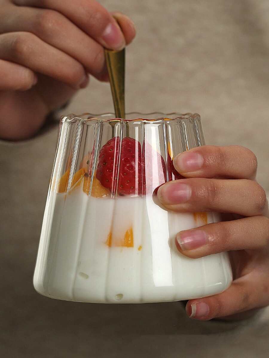 1 件，不对称形状饮水杯，波浪形透明玻璃水杯，冰咖啡杯，可爱饮水杯，夏季冬季饮具，家庭厨房用品 - 無色 - 查看 1