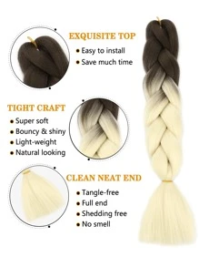 Ombre Tóc Vàng Bện Tóc 24 Inch Bím Tóc 3 Trước Kéo Dài Nhiệt Độ Cao Móc Bện Tóc - Nhiều màu - Xem 5