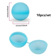 10入組矽膠水戰球玩具，適合兒童玩耍、沐浴、減壓玩具（無磁性、快速填充和快速管道）