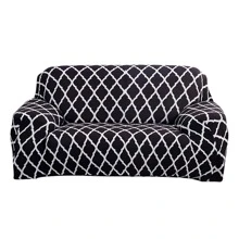 Stretch Chair Covers Dining Chair Slipcovers Printed Chair Protector Removable Washable Seat Slipcover - màu đen - Xem 6