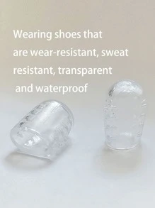1pc Transparent Toe Protection Cover, Breathable Silicone Toe Caps To Prevent Friction And Sweat, Separating Toes For Foot Protection From Shoes - Clear - View 2