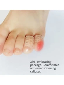 1pc Transparent Toe Protection Cover, Breathable Silicone Toe Caps To Prevent Friction And Sweat, Separating Toes For Foot Protection From Shoes - Clear - View 4