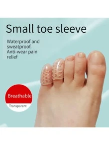 1pc Transparent Toe Protection Cover, Breathable Silicone Toe Caps To Prevent Friction And Sweat, Separating Toes For Foot Protection From Shoes - Clear - View 3
