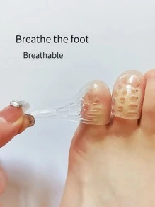 1pc Transparent Toe Protection Cover, Breathable Silicone Toe Caps To Prevent Friction And Sweat, Separating Toes For Foot Protection From Shoes - Clear - View 1
