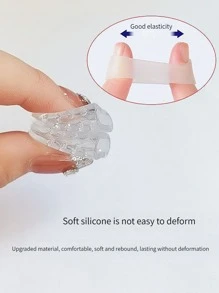 1pc Transparent Toe Protection Cover, Breathable Silicone Toe Caps To Prevent Friction And Sweat, Separating Toes For Foot Protection From Shoes - Clear - View 7