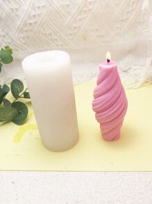 波纹柱形香薰蜡烛、慕斯蛋糕硅胶模具、DIY树脂滴胶装饰 - 白色 - 查看 3
