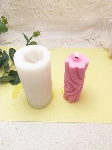 波纹柱形香薰蜡烛、慕斯蛋糕硅胶模具、DIY树脂滴胶装饰 - 白色 - 查看 4