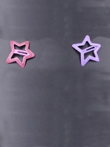 10pcs Girls/Teens Five-Pointed Star Hair Clips, Suitable For Daily Use - Multicolor - View 3