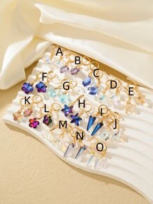 1 đôi Đúng mốt Ngọc Dangle Hoa tai - Vàng - Xem 2