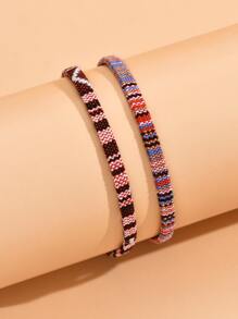 Bohemian Weave Rope Anklet For Women, Summer Beach Foot Jewelry - Multicolor - View 4