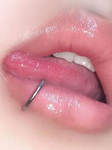 Seamless Closure Circle Shaped Earring, Lip, Nose, Septum Piercings. Stainless Steel, European And American Fashionable Style - Silver - View 3