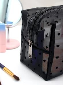 1个时尚透明网眼大容量便携式化妆工具收纳包，适用于居家、旅行、送礼、学习等场合。化妆包收纳盒，化妆整理箱，化妆旅行洗漱包，透明必备礼品收纳包，拉链配件收纳包，美甲包，化妆包，化妆收纳包，化妆袋，化妆包，梳妆台，化妆袋 - 黑色 - 查看 4