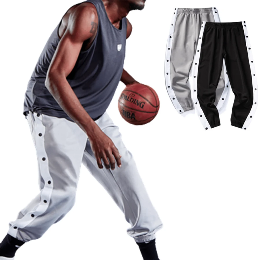 Open Basketball Pants With Full Buttons Men's Sports Pants Men's Sports Clothing Pants Men's Pants Jogger Men's Cotton - Light Grey - View 1