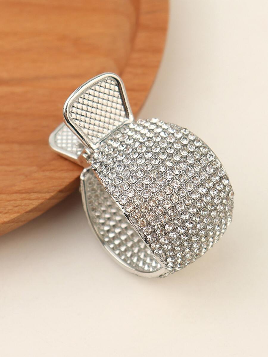 1入組全水鑽高馬尾辮髮髻機 - 銀色 - 查看 1