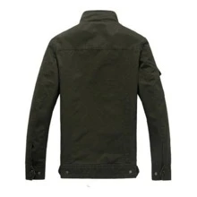 Military Style Zipper Jacket For Men - Army Green - View 6
