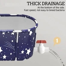 Bañera plegable para adultos Bañera de remojo de Body completo Barril de sudor Baño de vapor Cubo de baño portátil con aislamiento y grosor mejorado (autoinstaación/instalación gratuita) Decoración de baño de verano