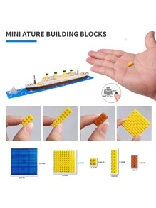 Bộ đồ chơi lắp ráp mini hình thuyền 22 inch, 1860 mảnh ghép 3D, đồ chơi xây dựng tự lắp ráp, phù hợp cho người lớn từ 14 tuổi trở lên, quà tặng ngày lễ. - Nhiều màu - Xem 5