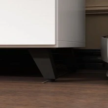 Modern TV Console Cabinet Media Console, Adjustable Length, Contemporary Entertainment Center with Drawers and Legs, for Living Room (95"-136.2"W x 15.2"D x 13.1"H) - Đen và trắng - Xem 11
