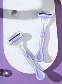 ALSHABAB Set Pisau Cukur Wanita 3 Buah, Pisau Cukur Manual 3 Mata Pisau, Gagang Karet, Alat Cukur Penghilang Bulu Bikini, Alat Cukur Penghilang Bulu Kaki, Ungu, Produk dan Aksesoris Perawatan Rambut Penting untuk Salon Kecantikan dan Perjalanan - Mauve Purple - View 10