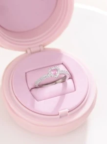 CVNANA 1 件全新锆石心形求婚戒指，情人节女士礼物，生日礼物，无礼盒 - 彩色 - 查看 1