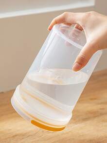 1入組多功能便攜圓形餐飲水果便當盒帶密封蓋適用於冰箱,透明收納容器帶手柄 - 無色 - 查看 6