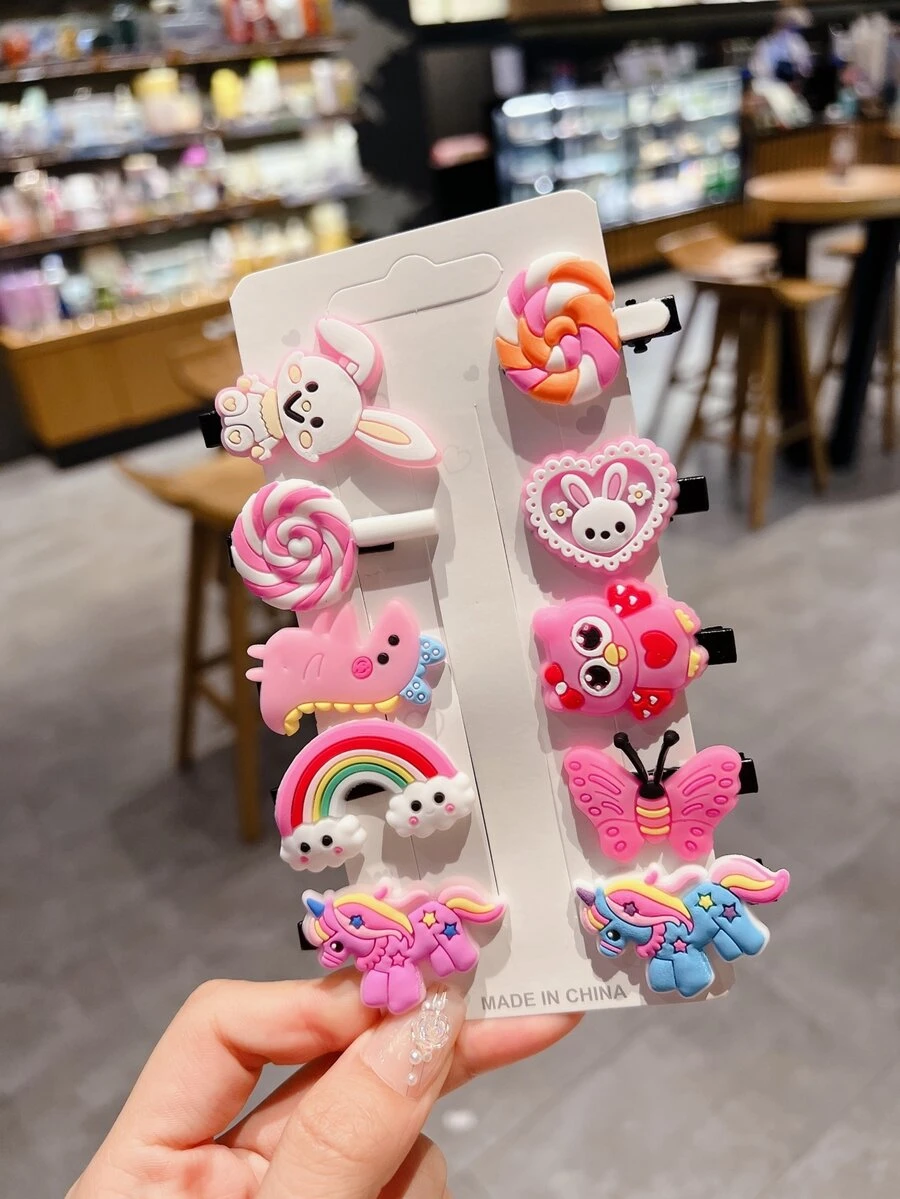 10入組可愛小的鴨子髮夾