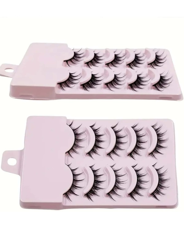 5 Pairs Manga Eyelashes , Japanese Makeup Thick And Natural Look Wispy